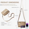 thumbnail image 3 of Small Crossbody Purse for Women Triple Zip Cell Phone Leather Handbag with Colored Shoulder Strap, 3 of 8