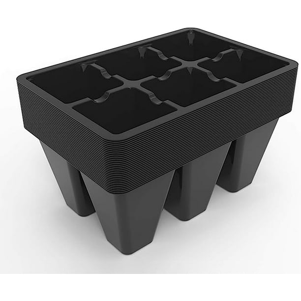 Reusable Black Seed Starter Trays with 180 Cells, 6Cell Per Tray, 30