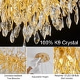 thumbnail image 6 of Modern Crystal Chandeliers for Dining Room, L47.2" Gold Tree Branch Rectangular Chandelier, Dining Room Light Fixture 13-Light High Ceiling Lights, Chandeliers for Foyer, Living Room, 6 of 6