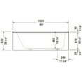 thumbnail image 2 of Duravit 700355000000090 60 x 30 in. Architec Soaker Alcove Bathtub with Right Drain, White, 2 of 7