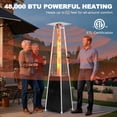 thumbnail image 4 of Nuu Garden Outdoor 48,000 BTU Pyramid Patio Heater with Wheels,Propane Flame Gas Patio Heater with Quartz Glass Tube for Party, Deck,Black, 4 of 11