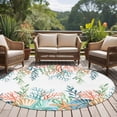 thumbnail image 4 of Round Rug 5Ft Washable Non-Slip, Marine Life Circle Area Rugs for Living Room Bedroom, Nautical Underwater Coral Shell Starfish Watercolor Indoor Floor Mats Carpet Runner for Home Decor Aesthetic, 4 of 8
