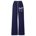 thumbnail image 4 of Girls Bowknot Sweatpants Lightweight Athletic Pants Straight Leg Comfortable Casual Trousers With Pockets For School Outdoor Activities, 4 of 6