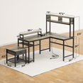 CHITOOMA 67 Inch Reversible LShaped Computer Desk Gaming Desk with