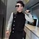 thumbnail image 3 of Suéteres de punto para hombre, ropa de hombre negra empalmada, jerseys con cuello, tendencia de negocios 2024, talla grande, holgados, diseñador de lujo, Sheap, 3 of 5