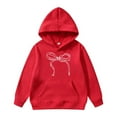 thumbnail image 3 of Gelikeya Oversized Crewneck Sweatshirt Girls Cute Bowknot Graphic Sweatshirts Long Sleeve Pullover Sweater Tops 3-14Y (Red, 11-12 Years), 3 of 8