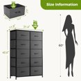 thumbnail image 3 of GIANNA 10 Drawer Dresser for Bedroom, Tall Chest Organizer with Fabric Bins, Freestanding Storage Cabinet, Gray, 3 of 5
