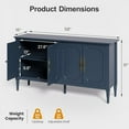 thumbnail image 5 of May in Color Buffet Sideboard Table Set of 2, 59'' Mid Century Modern Console Table, Media Cabinet with 4 Doors, Accent Cabinet Wood Sideboard, for Entryway, Living Room, Dining Room, Blue, 5 of 7