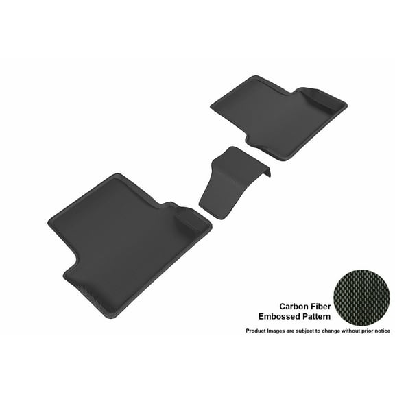 3D MAXpider Second Row Custom Fit All-Weather Floor Mat for Select Buick Cascada Models - Kagu Rubber (Black)