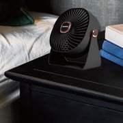 Aiwa 4 Desk Fan, USB-C Rechargeable Mini Fan with 3 Speeds and 270-Degree Rotation, Black