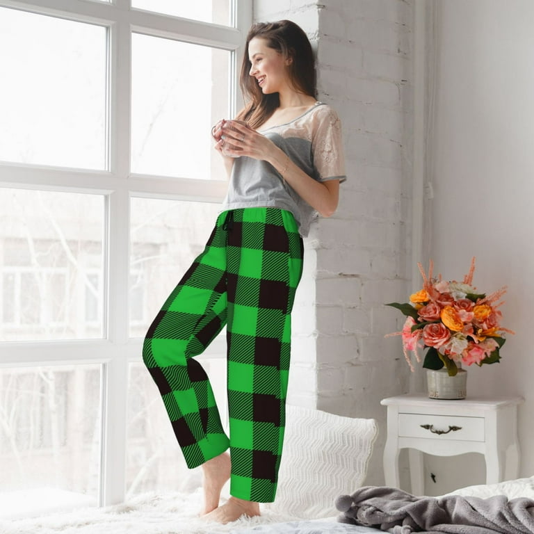 Green and black buffalo plaid pajama pant sale