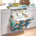 thumbnail image 2 of Yayeee Magnetic Dishwasher Cover for The Front Decoration Home Kitchen Machine Sticker Protector, Blue Oranges, 2 of 6
