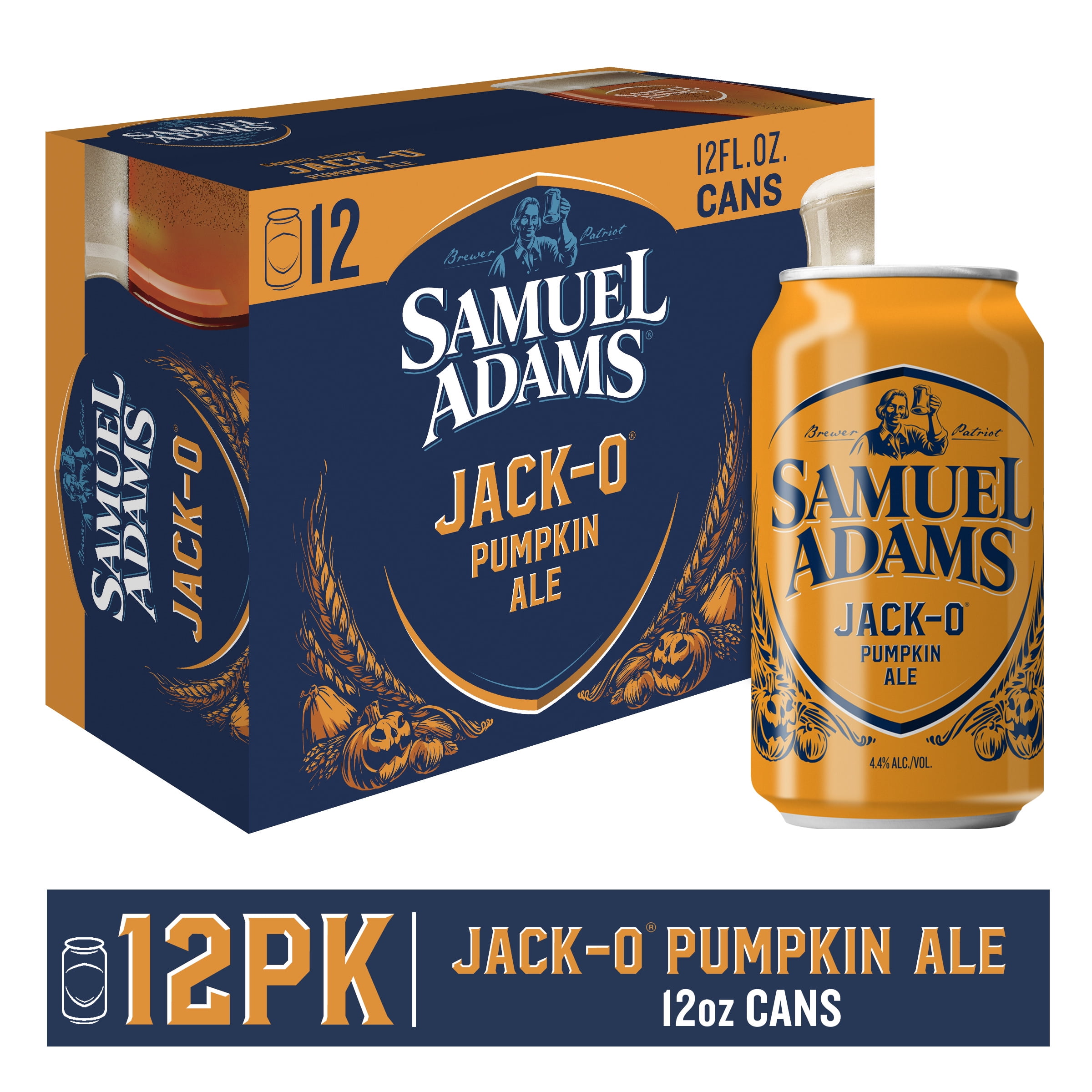 Samuel Adams JackO Pumpkin Ale Seasonal Beer 12 Pack, 12 fl. oz. Cans