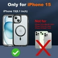 thumbnail image 2 of Magnetic for iPhone 15 Case with 2 Glass Screen Protectors, Compatible with Magsafe, Military-Grade Protection, Hard Protective Cover Shockproof Phone Case for iPhone 15, 6.1 inch, Matte Clear, 2 of 14