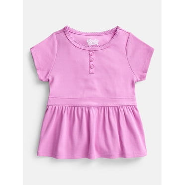 Wonder Nation Girls' Peplum Top with Short Sleeves, Sizes XS-XXL & Plus