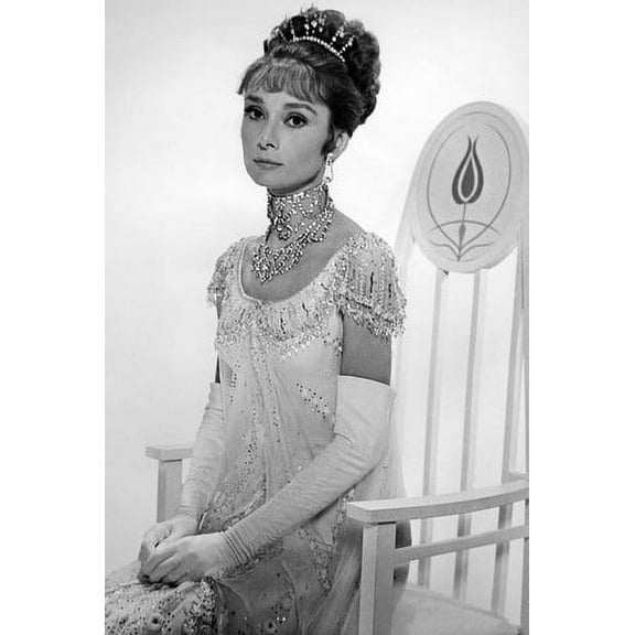 Audrey Hepburn in My Fair Lady elegant portrait in chair 24x36 Poster