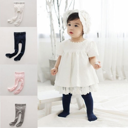 1pc Toddler Girls' White Stripe Patterned Tights With Detachable Bowknot  Garter, Suitable For School Outfits