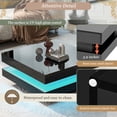 thumbnail image 2 of EUROCO 31.5“ Modern  LED Coffee Table,Black High Glossy  Square Coffee End Table Waterproof UV Surface for Living Room, 2 of 7