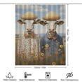 thumbnail image 2 of Farmhouse Highland Cow Funny Cattle And Flower Shower Curtain Fabric Bathroom Decor with Hooks, 2 of 8