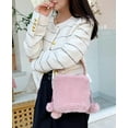 thumbnail image 3 of Kukuzhu Cute Pompom Bucket Bag Women Fluffy Hobo Crossbody Bag Purse Drawstring Plush Furry Shoulder Bag Winter Autumn, 3 of 3