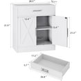 thumbnail image 3 of Modern Farmhouse Sideboard Buffet Cabinet with Storage with 2 Doors, Barn Doors Buffet Cabinet with Storage, Wood Coffee Bar Cabinet with Adjustable Shelf for Kitchen, Living Room,White, 3 of 16