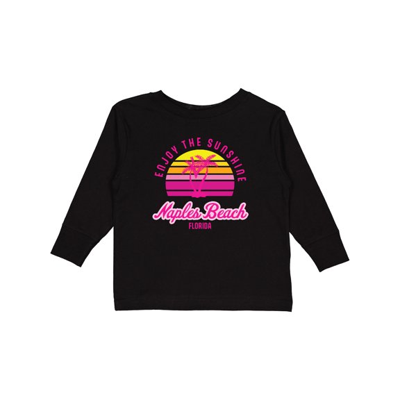 Inktastic Summer Enjoy the Sunshine Naples Beach Florida in Pink Boys or Girls Long Sleeve Toddler T-Shirt