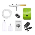 thumbnail image 4 of Kit de aerógrafo multifuncional con compresor Juego de aerógrafo de mano de doble acción Presión aju Tomshoo Verde, 4 of 7
