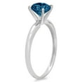 thumbnail image 2 of 0.5 ct Round Cut Natural London Blue Topaz Solitaire 18K White Gold Womens Engagement Ring, 2 of 3