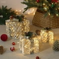 thumbnail image 6 of Christmas Lighted Gift Boxes, Pre-lit 60 LED Light Up Present Box Decor with Gold Snowflake, Battery Operated Indoor Outdoor Decor for Home, Lawn & Party, 6 of 7
