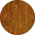 thumbnail image 1 of Ahgly Company Machine Washable Indoor Round Oriental Yellow Industrial Area Rugs, 6' Round, 1 of 4