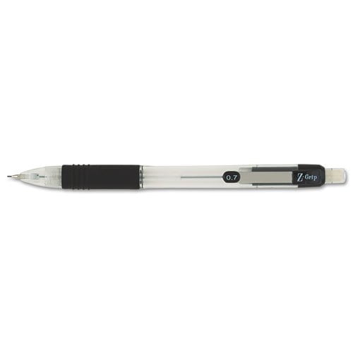 Zebra 52410 Z-Grip Mechanical Pencil, HB.7mm, Clear, Dozen