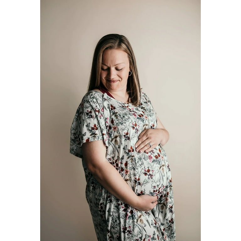 Floral Maternity Mommy Labor and Delivery/ Nursing Gown