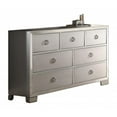 thumbnail image 7 of HomeRoots 486000 57 in. Manufactured Wood Seven Drawer Triple Dresser, Platinum, 7 of 7