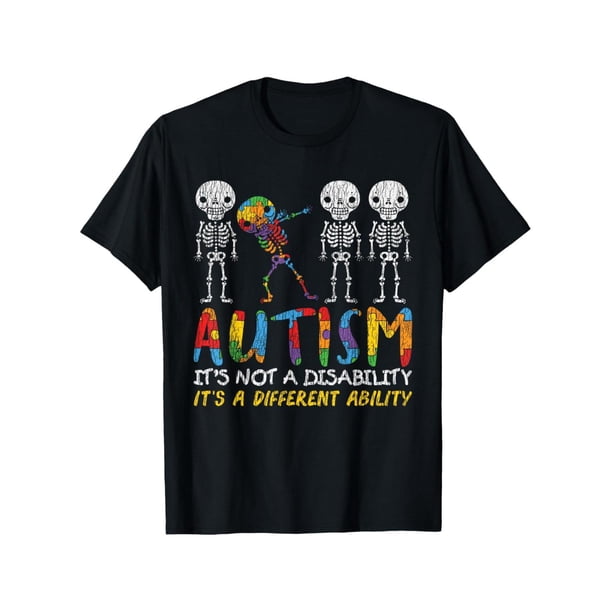 awerness - Skeleton Dabbing autistic Kids awareness T-Shirt