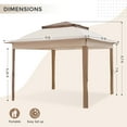 thumbnail image 3 of COOS BAY 11x11 Replacement Gazebo Top with Air Vent Sunshade Polyester Top Cover Only, Beige, 3 of 6