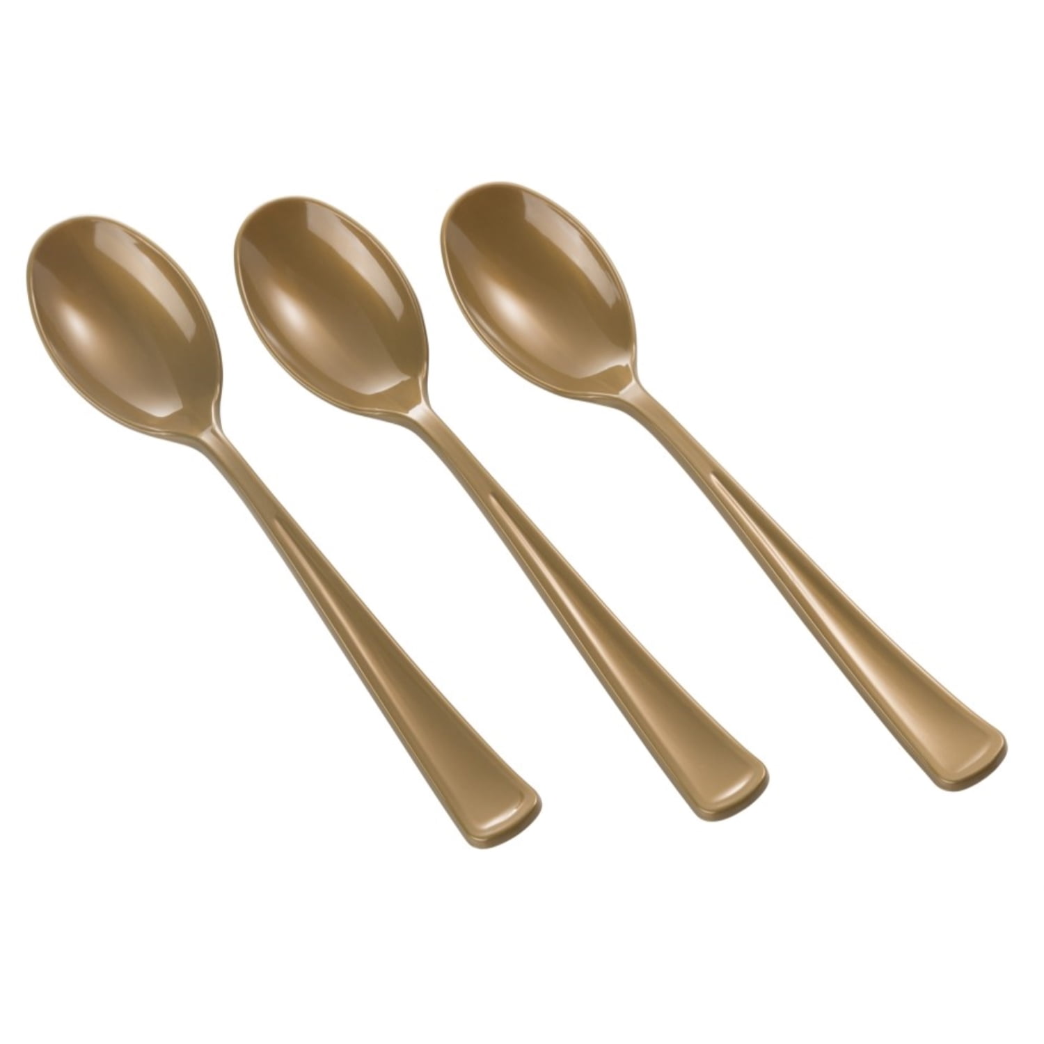 Crown Display Heavy Weight Disposable Plastic Gold Spoons 150 Count