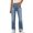 Blue, variant on Women's Irregular Waistband Denim Jeans, Elastic Stretch Retro Streetwear Straight Leg Pants, Casual Distressed Jeans for Women, Unisex Baggy Trousers Bronze S