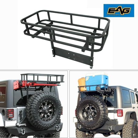 Bumper Tire Carrier - EAG Rear Cargo Basket for EAG Rear Bumper With Tire Carrier 51-0015 & 51-0011