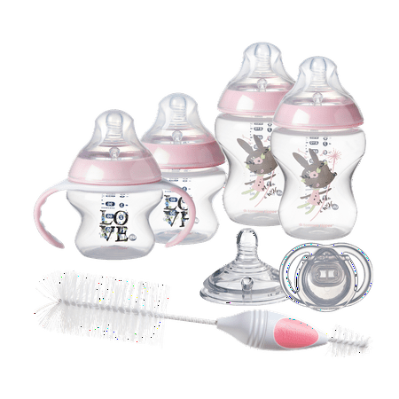 Tommee Tippee Closer to Nature, Newborn Baby Bottle Feeding Set, Pink, (The Best Feeding Bottle For Babies)