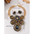 thumbnail image 2 of Boho Chunky African Statement Aluminum Wire Flower Necklace Earring Set Fashion Costume Accessories For Women Party Office Wedding, 2 of 3