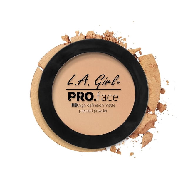 Polvo prensado L.A. Girl Pro Face HD Matte Nude Beige 7g x3