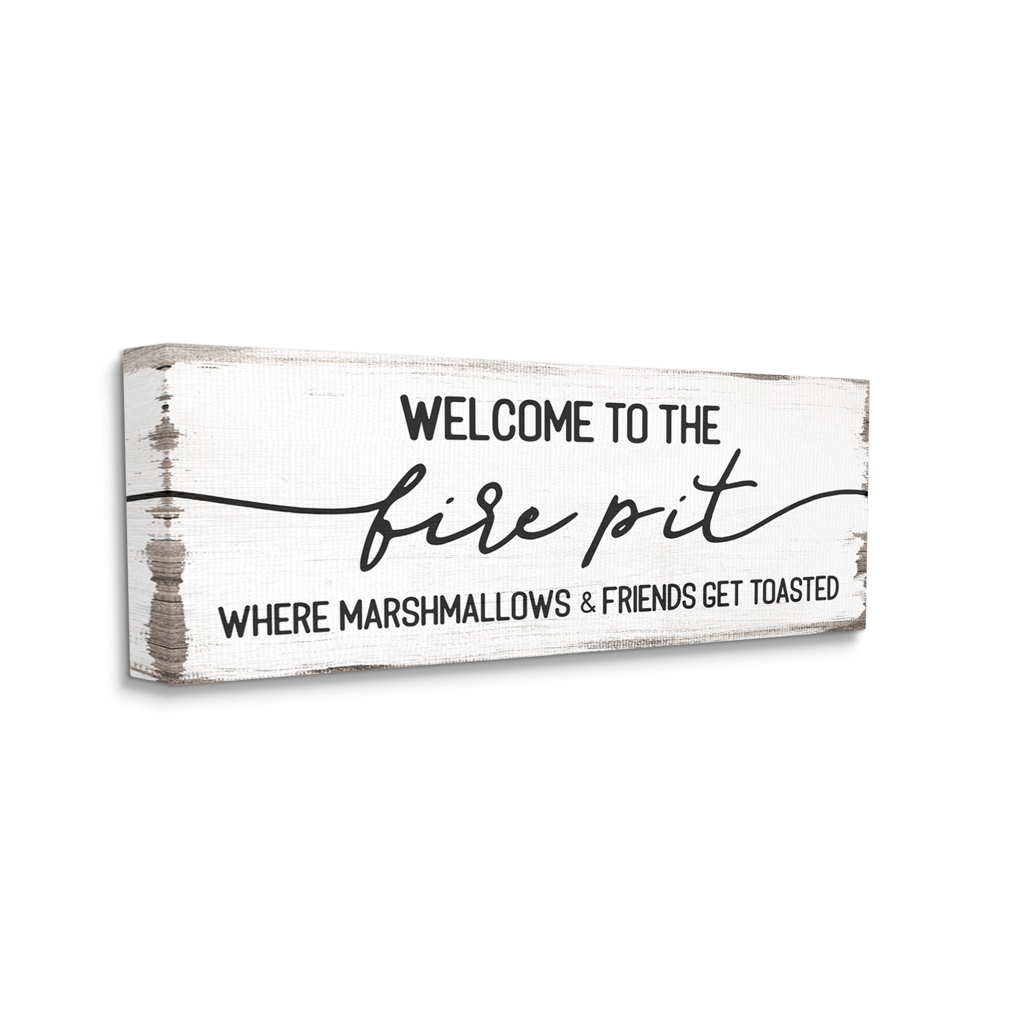 Stupell Industries Welcome Fire Pit Humorous Friends Camping Rustic Sign Graphic Art Gallery Wrapped Canvas Print Wall Art, Design by Daphne Polselli