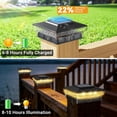thumbnail image 5 of 4x4 Solar Post Cap Lights, 16 LED Outdoor Fence Lighting | 2 Modes & Waterproof Design | Easy Installation for 4x4 or 3.5x3.5 Wood & Vinyl Posts | for Porch, Patio, Deck & Garden, 5 of 8