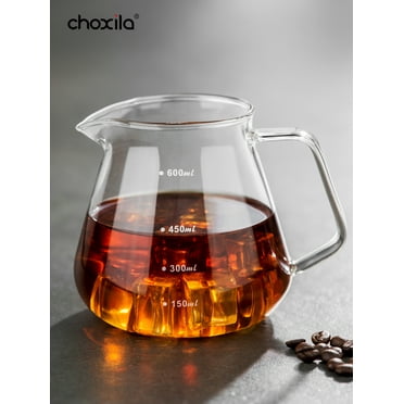 1pc Coffee Pot Pyrex Clear Pour-Over Coffee Pot with Precise Scale Mocha Pot without lid-Option Clear
