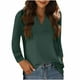 thumbnail image 4 of Tops de Mujer Camisas de Manga Larga Otoño Suelto Casual Cuello en V Sólido Blusa Informal Camiseta Túnica Odeerbi ODB151724, 4 of 9