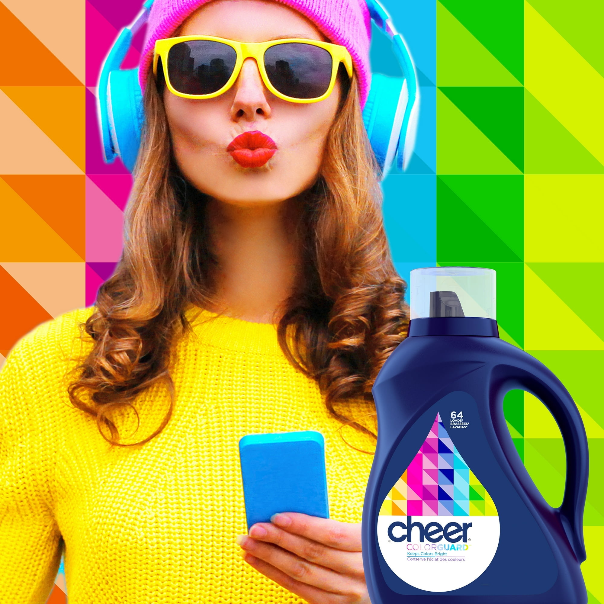 Cheer Liquid Laundry Detergent, HE Compatible, 92 fl oz, 64 Loads (2 Pack)
