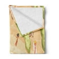thumbnail image 2 of Graphic Beach Soft Flannel Fleece Throw Blanket, Summer Aerial View Cartoon Coast People Having Fun at Sea and Shore, Cozy Plush for Indoor and Outdoor Use, 70" x 90", Multicolor, by Ambesonne, 2 of 5