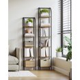 thumbnail image 6 of Hzuaneri Bookshelf Narrow Bookcase, Tall Storage Rack with Steel Frame, Display Standing Shelf Unit, Skinny Book Shelf for Study Living Room Home Office, Industrial Style, 6-Tier Rustic Brown, 6 of 9