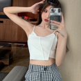 thumbnail image 4 of Women‘s Irregular Slim Exposed Navel Knitted Camisole Tank Top, 4 of 9
