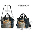 thumbnail image 3 of Insulated Crossbody Lunch Bag 10L Lunch Tote with Adjustable Shoulder Strap for Work Office Picnic Orange Cat with Blue Eyes, 3 of 6
